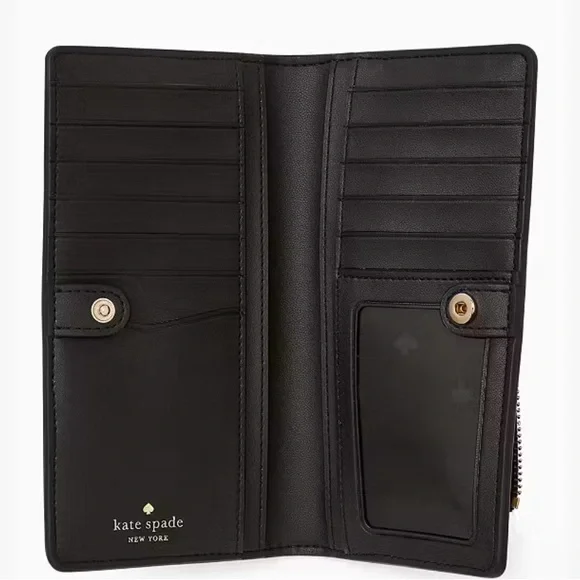 🩷♠️KATE SPADE🩷♠️ Staci Large Glimmer Dot Slim Bifold Wallet/EUC - Picture 3 of 7